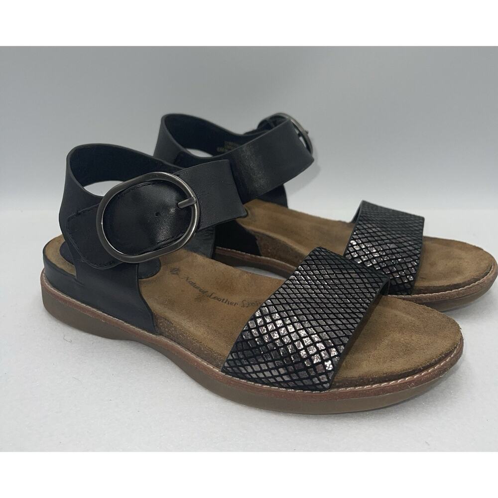 Sofft Bali Metallic Leather Sandals‎ Women Size 6M Black - Picture 11 of 16